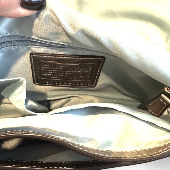 Coach Metallic Bronze Gold Leather Evening Shoulder Bag